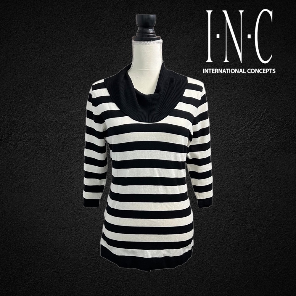 INC International Concepts (NWT) Striped Cowl Neck Sweater Size Large